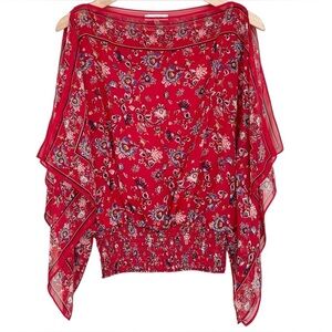 Max Studio Red Floral Blouse